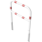 Access barriers | removable and revolving | with triangular locking mechanism | with quarter-bend bar | hot-dip galvanized and white coatedwith red reflecting stripes | total width: 1000 mm